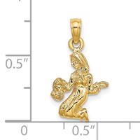 14K Yellow Gold 3-D Virgo Zodiac Charm view 3