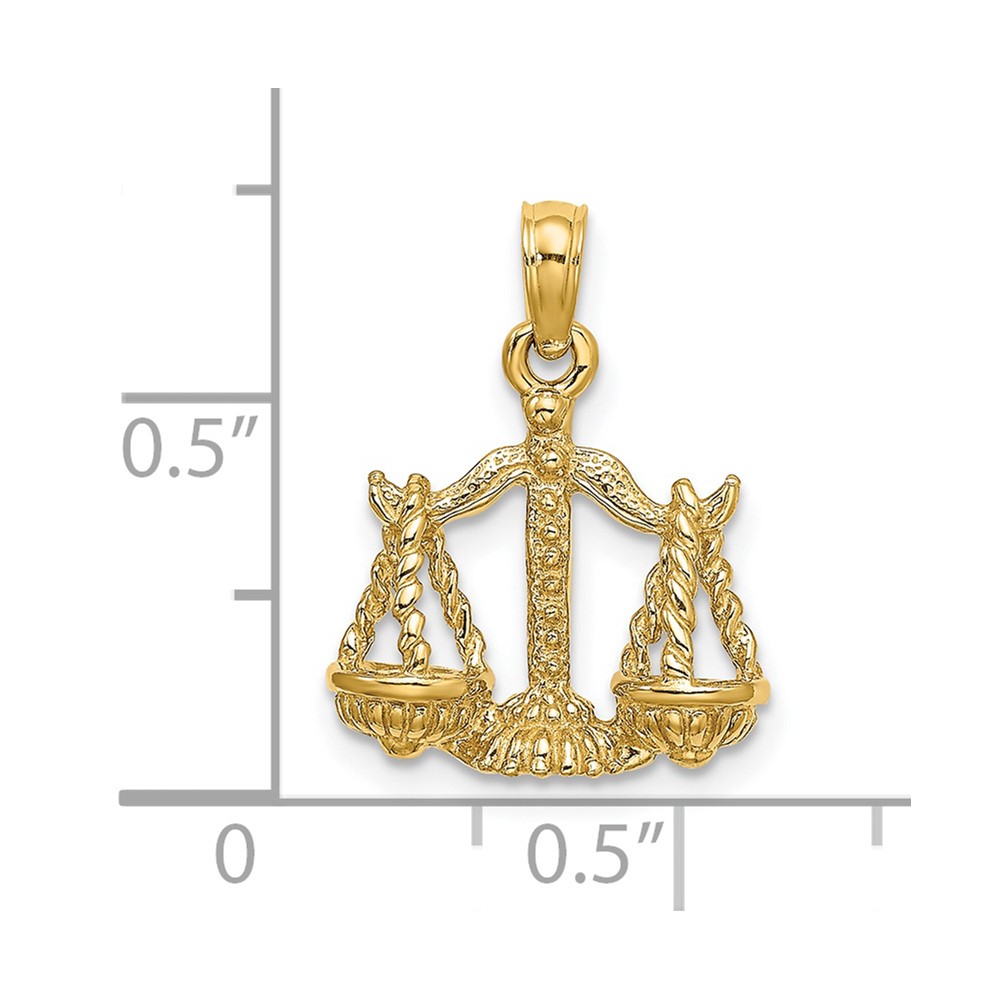 14k 3-D Libra Zodiac Charm (C3149)