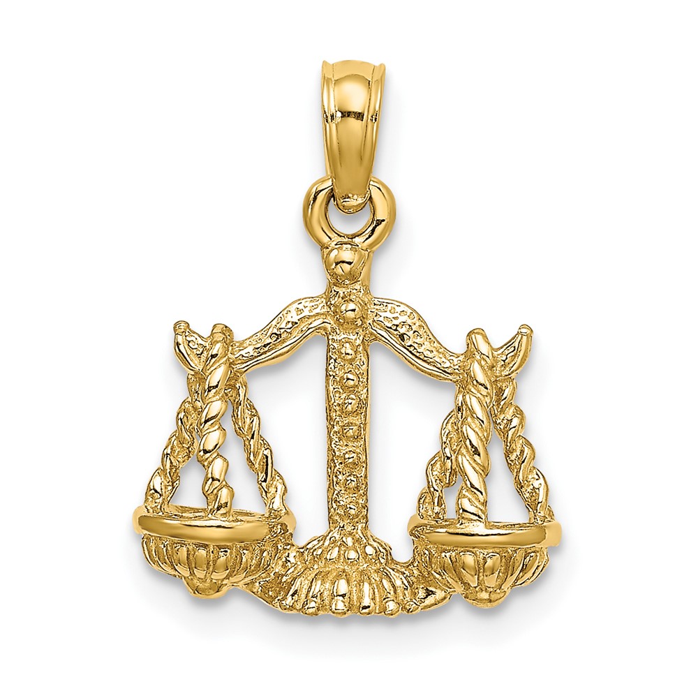 14k 3-D Libra Zodiac Charm (C3149)