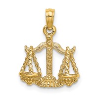 14K 3-D Libra Zodiac Charm view 1