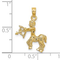 14K Yellow Gold 3-D Sagittarius Zodiac Charm view 3