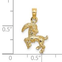 14K Yellow Gold 3-D Capricorn Zodiac Charm view 3