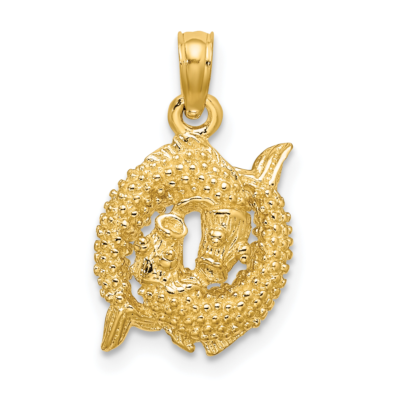 14k 3-D Pisces Zodiac Charm (C3154)