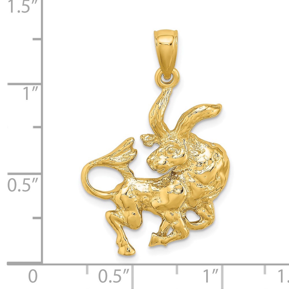 14k Large Taurus Zodiac Charm (C3168)