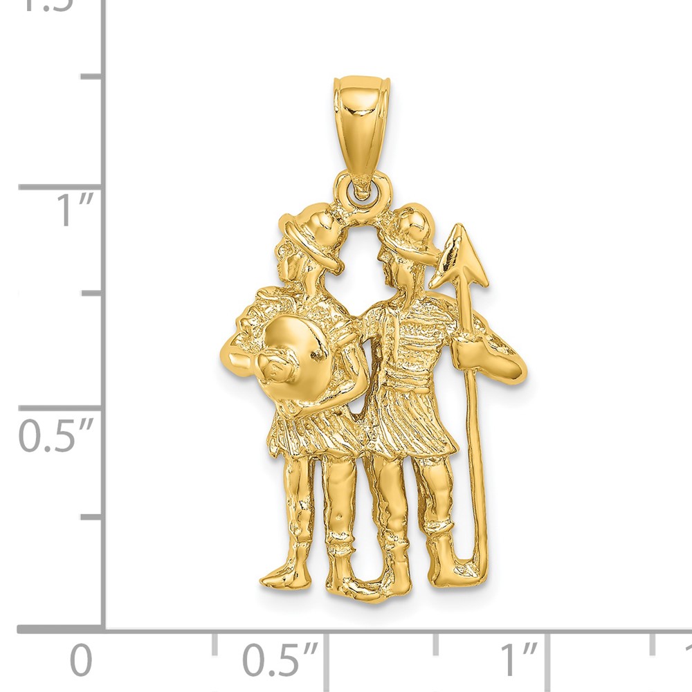 14k Large Gemini Zodiac Charm (C3169)