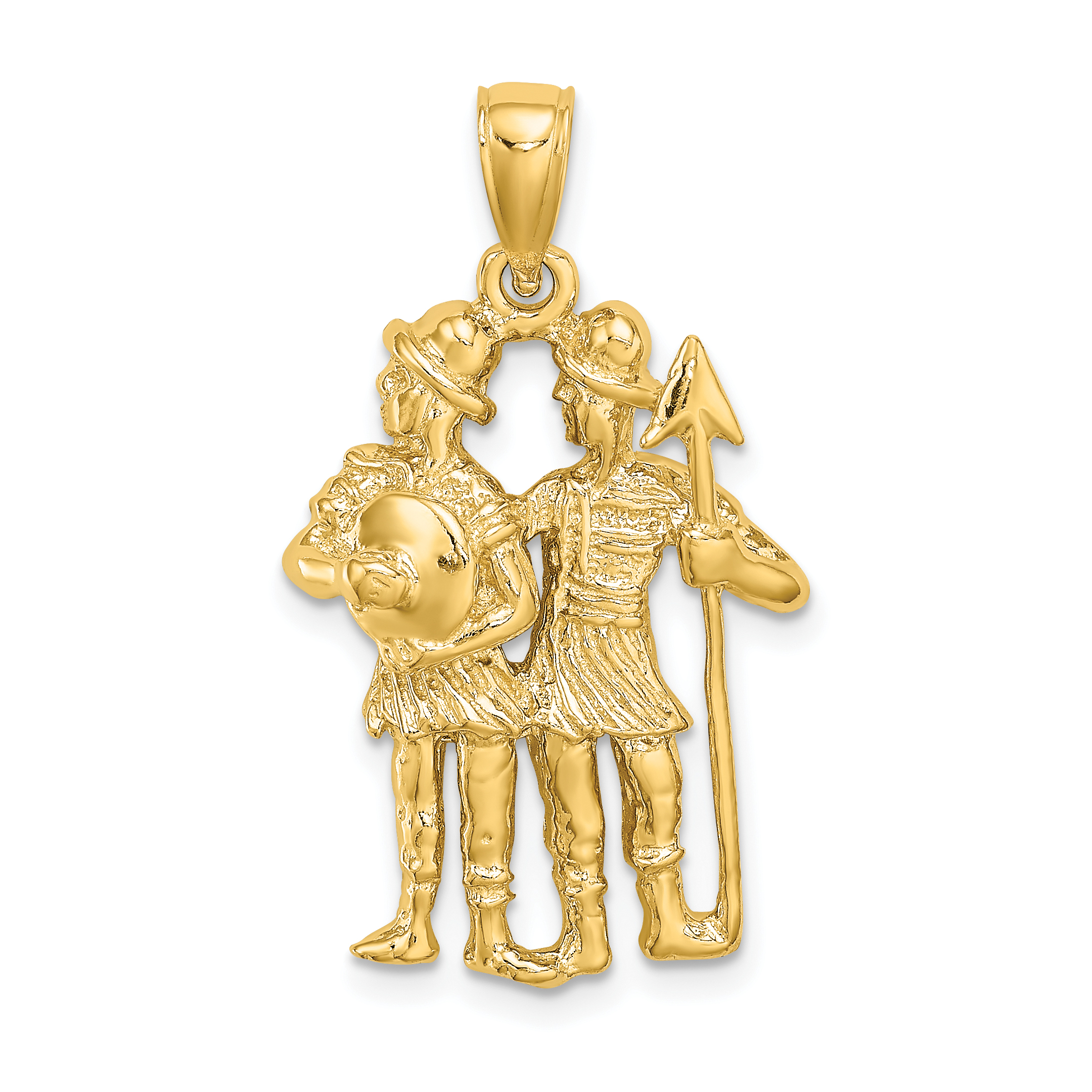 14k Large Gemini Zodiac Charm (C3169)