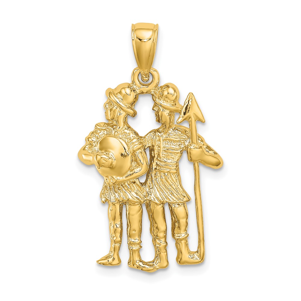 14k Large Gemini Zodiac Charm (C3169)