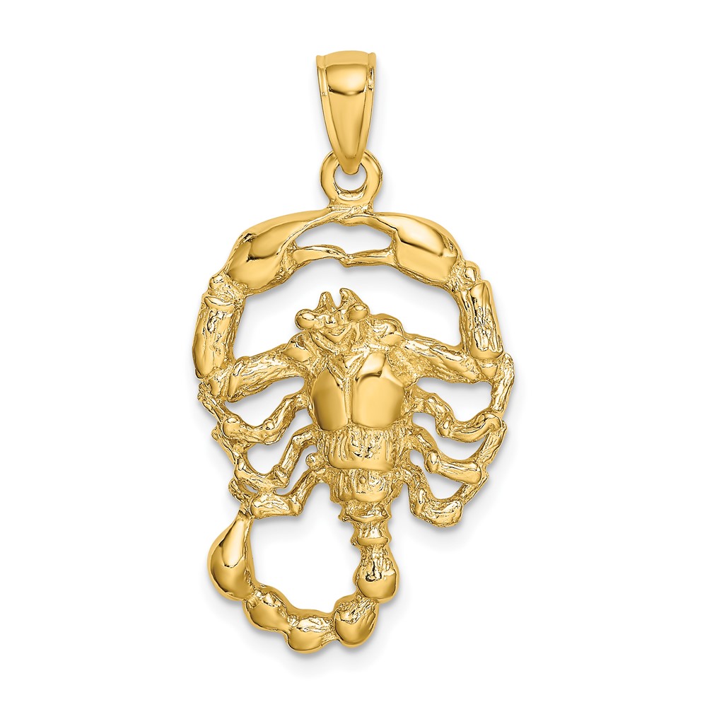 14K Yellow Gold Large Scorpio Zodiac Pendant | eBay