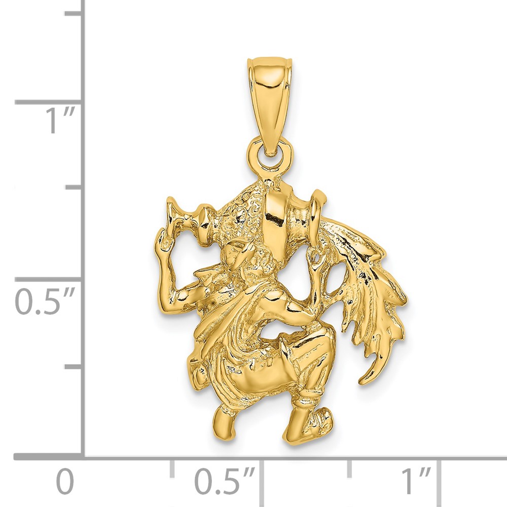 14k Large Aquarius Zodiac Charm (C3177)