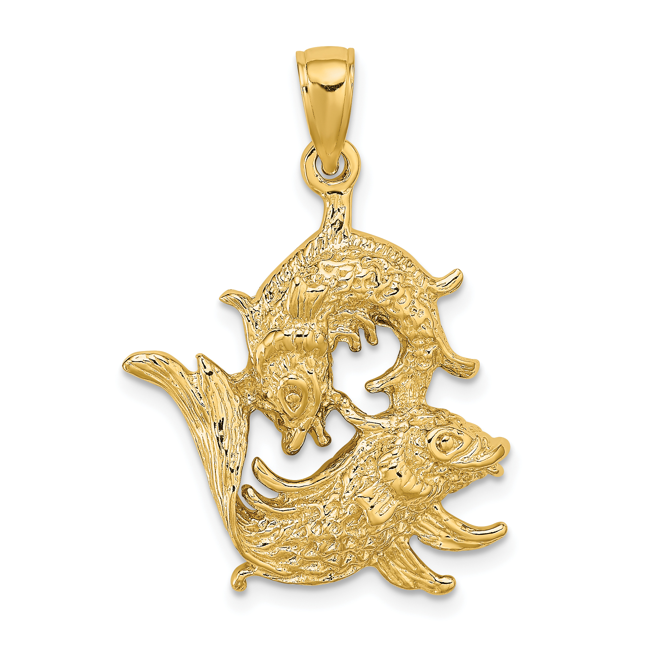 14k Large Pisces Zodiac Charm (C3178)