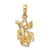 14K Yellow Gold Rose Pendant view 4