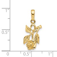 14K Yellow Gold Rose Pendant view 3