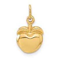 14K Yellow Gold 3-D Puffed Apple Charm view 3