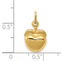 14K Yellow Gold 3-D Puffed Apple Charm view 4