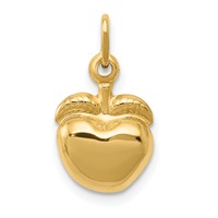 14K Yellow Gold 3-D Puffed Apple Charm view 1