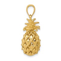 14K Yellow Gold 3-D Cut-Out Pineapple Pendant view 2