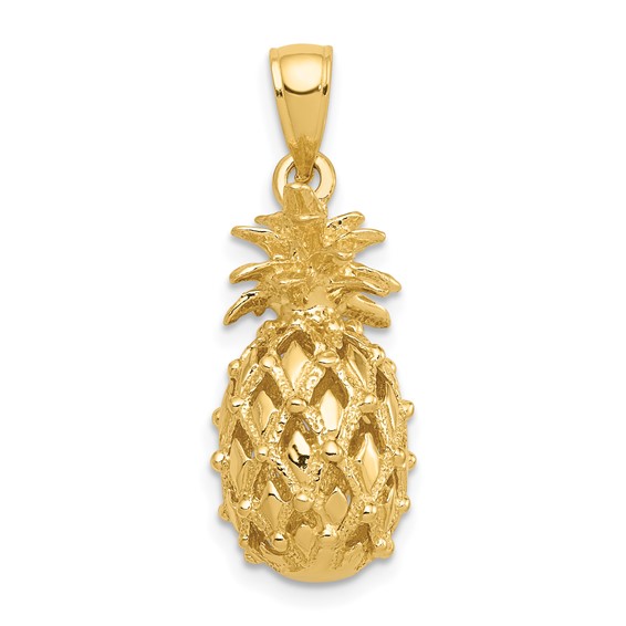 Gold Polished Pineapple Pendants