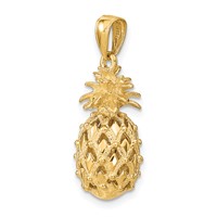 14K Yellow Gold 3-D Cut-Out Pineapple Pendant view 4