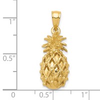 14K Yellow Gold 3-D Cut-Out Pineapple Pendant view 5
