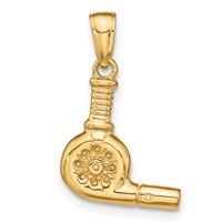 14K Yellow Gold 3-D Blow Dryer Pendant view 3