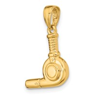 14K Yellow Gold 3-D Blow Dryer Pendant view 5