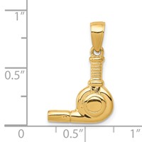 14K Yellow Gold 3-D Blow Dryer Pendant view 4