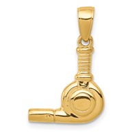 14K Yellow Gold 3-D Blow Dryer Pendant view 1
