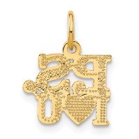 14K Yellow Gold P.s. I Love You Charm view 3