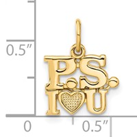 14K Yellow Gold P.s. I Love You Charm view 4