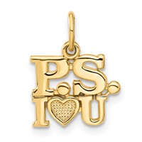 14K Yellow Gold P.s. I Love You Charm view 1