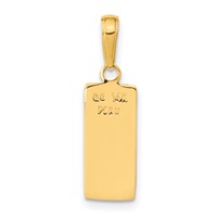 14K Yellow Gold 3D Gold Bar Pendant view 3