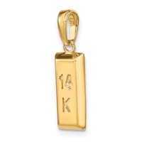 14K Yellow Gold 3D Gold Bar Pendant view 5