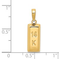 14K Yellow Gold 3D Gold Bar Pendant view 4