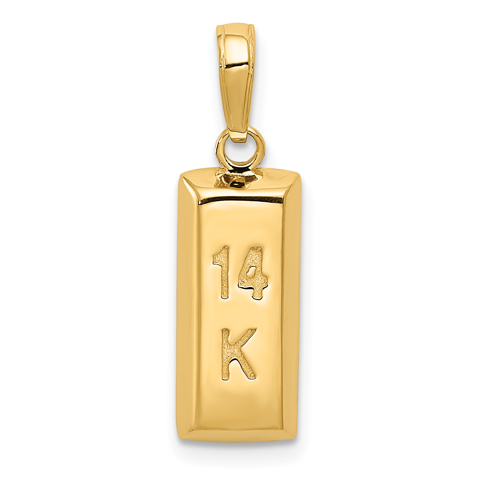 14k 3-d 14k Gold Bar Pendant C3216 for 
