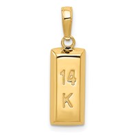 14K Yellow Gold 3D Gold Bar Pendant view 1