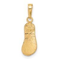 14K Yellow Gold 3-D Single Flip-Flop Pendant view 3
