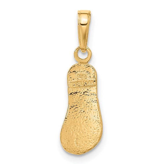 Gold Polished Flip-flop Pendant
