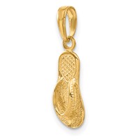 14K Yellow Gold 3-D Single Flip-Flop Pendant view 5