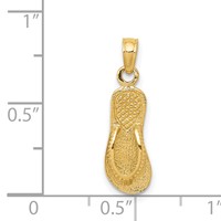 14K Yellow Gold 3-D Single Flip-Flop Pendant view 4