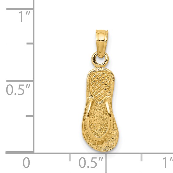 Gold Polished Flip-flop Pendant