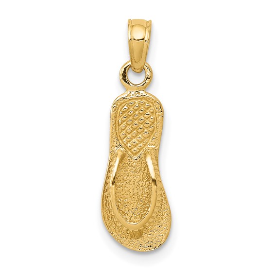 Gold Polished Flip-flop Pendant
