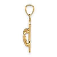 14K Yellow Gold 3-D Flip Flop Pendant view 2