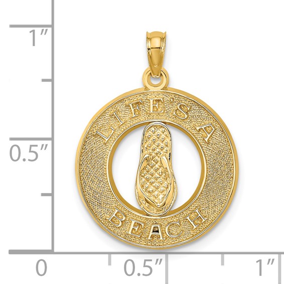 14K LIFES A BEACH Circle with Flip-Flop Charm