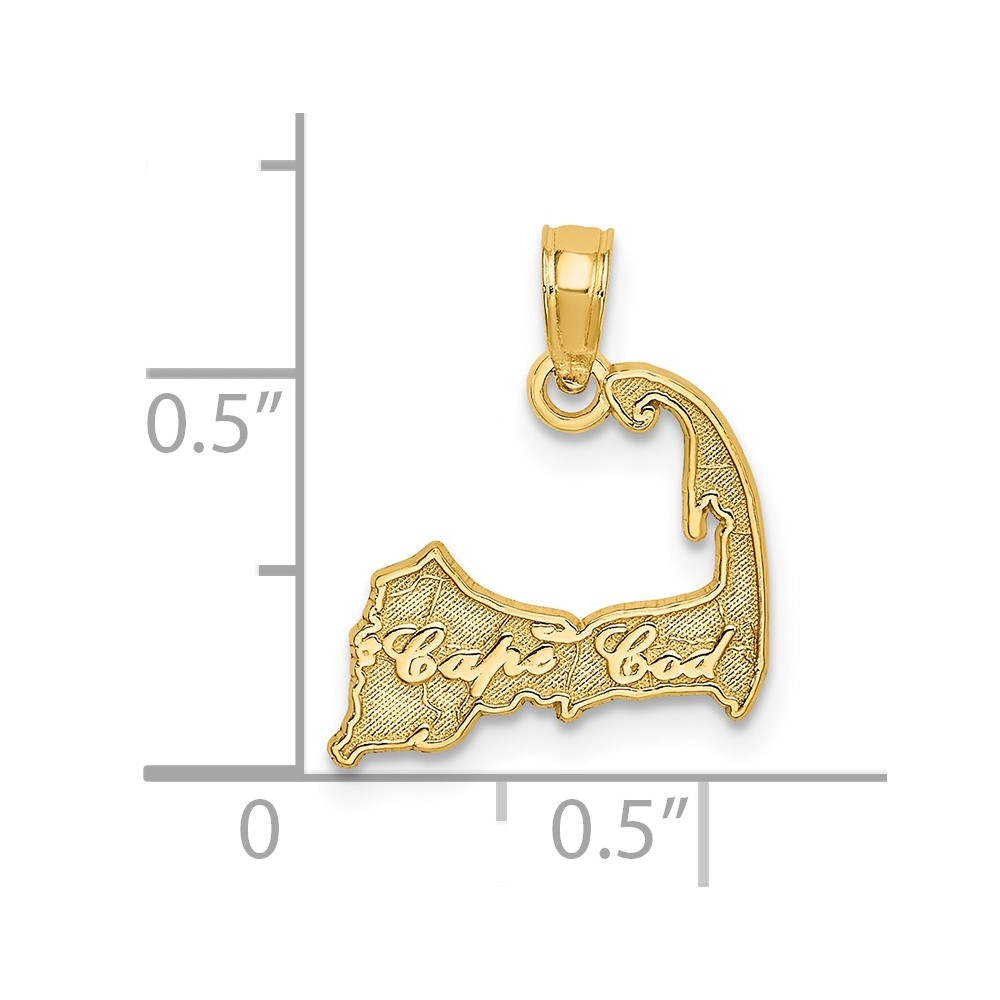 14K CAPE COD Map Charm (C3237)