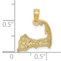 14K Yellow Gold Cape Cod Map Charm view 3