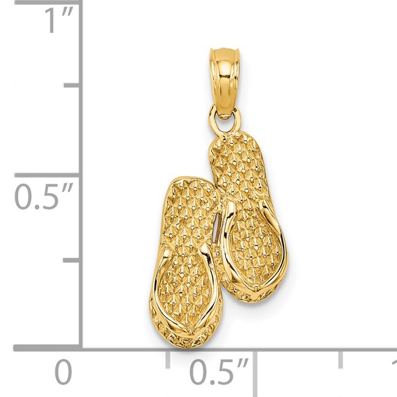 14k 3-D CAPE COD Double Flip-Flop Charm
