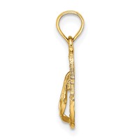 14K Yellow Gold 3-D Captiva Flip-Flop Charm view 2