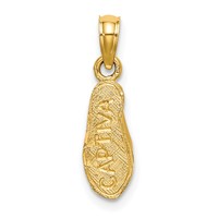 14K Yellow Gold 3-D Captiva Flip-Flop Charm view 3