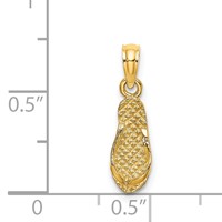 14K Yellow Gold 3-D Captiva Flip-Flop Charm view 4