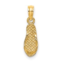 14K Yellow Gold 3-D Captiva Flip-Flop Charm view 1